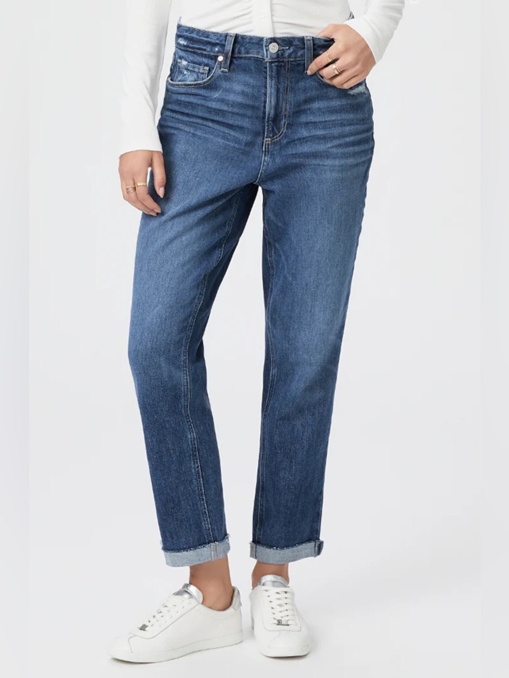 PAIGE Denim Brigitte Mid Rise Straight Designer Jeans in Antwerp - Size 28 NWT